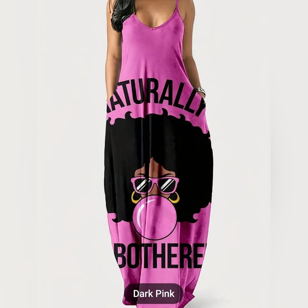 Letter & Girl Print Dress